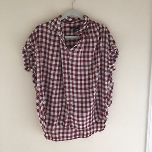 short sleeve button down blouse